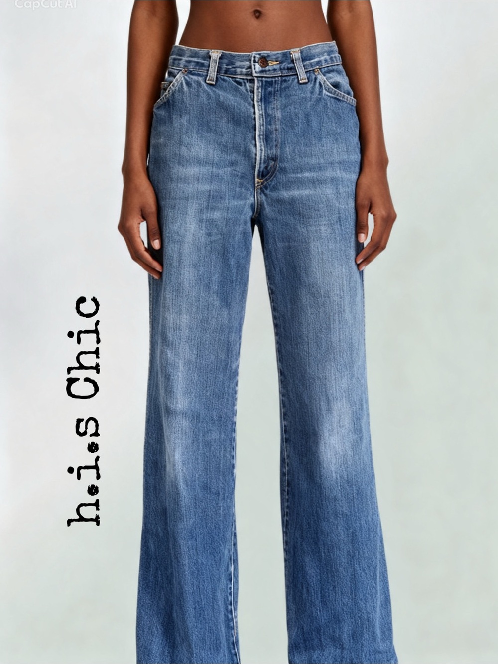 h.i.s Chic 
Classic Blue Wide-Leg Women’s Jeans